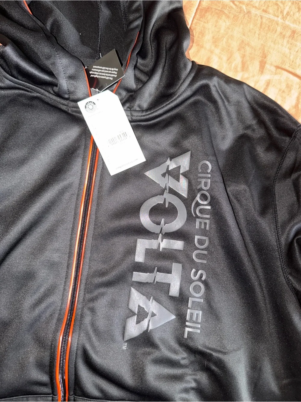 Men's Black Hooded Zip-Up Jacket with Subtle Logo